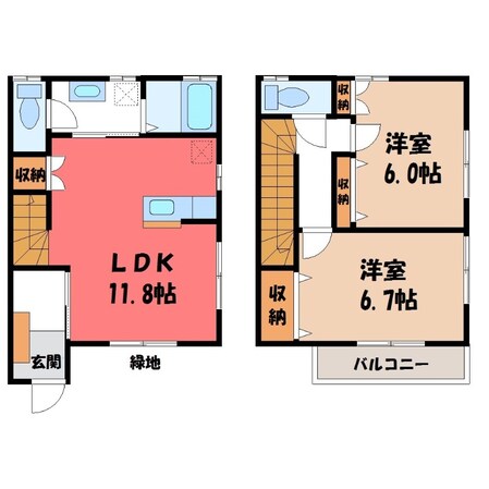 おもちゃのまち駅 徒歩14分 1-2階の物件間取画像